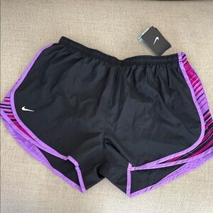 NWT Nike Women's Black and Purple Running Shorts Size XL